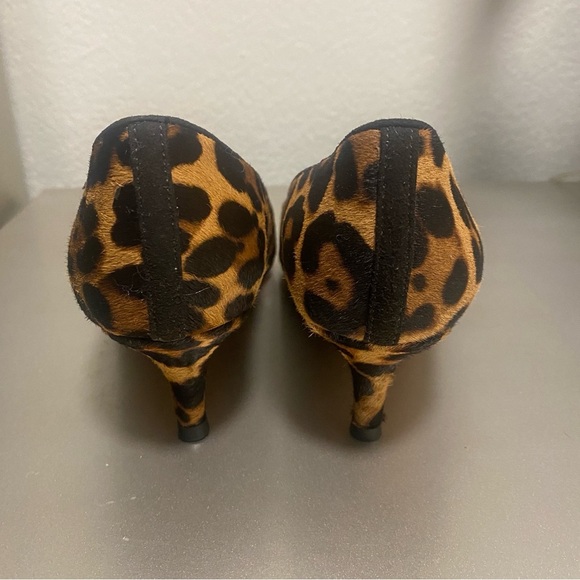 NWOB J.Crew Sophia Kitten Heel Pumps In Leopard Calf Hair - Size 7.5 - Picture 4 of 14